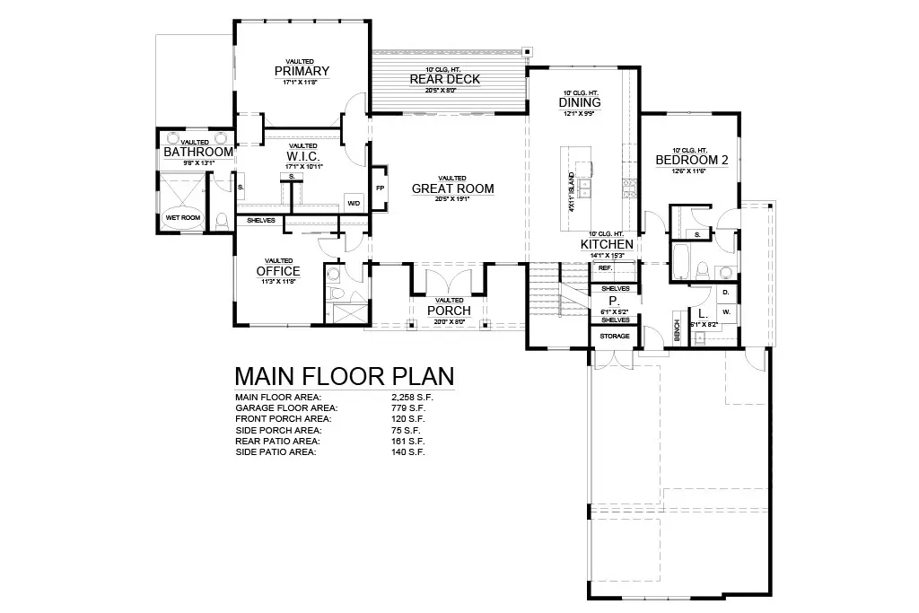 Ponderosa main floor plan